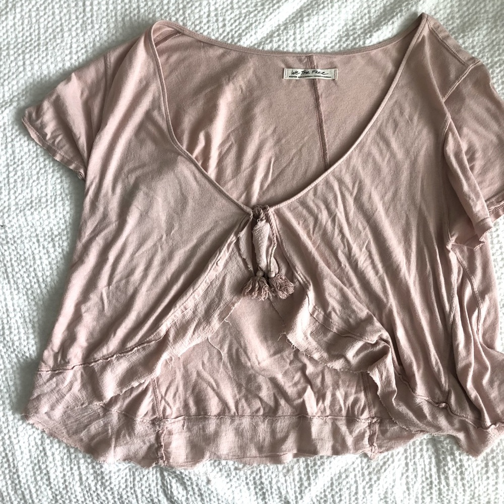 We The Free Pink tie tshirt (m)